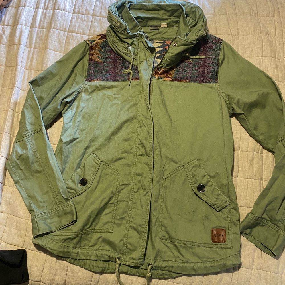 ROXY womens winter cloud lightweight hooded jacket anorak utility coat L… - Picture 3 of 10